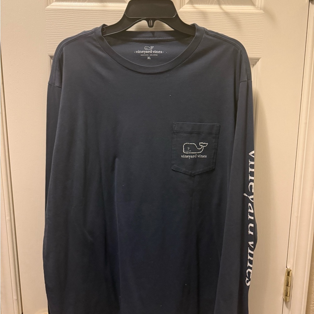 Vineyard Vines Men's Dark Blue Long Sleeve Tee